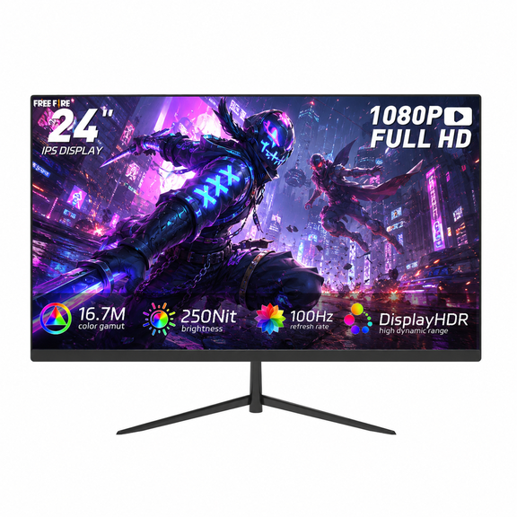 24 Inch Gaming Monitor, FHD 1080P IPS Computer Monitor, 100Hz Refresh Rate, 3ms MPRT, Built-in Speakers, HDMI & DisplayPort, VESA Mountable, Low Blue Light, Flicker-Free, 16.7M Colors
