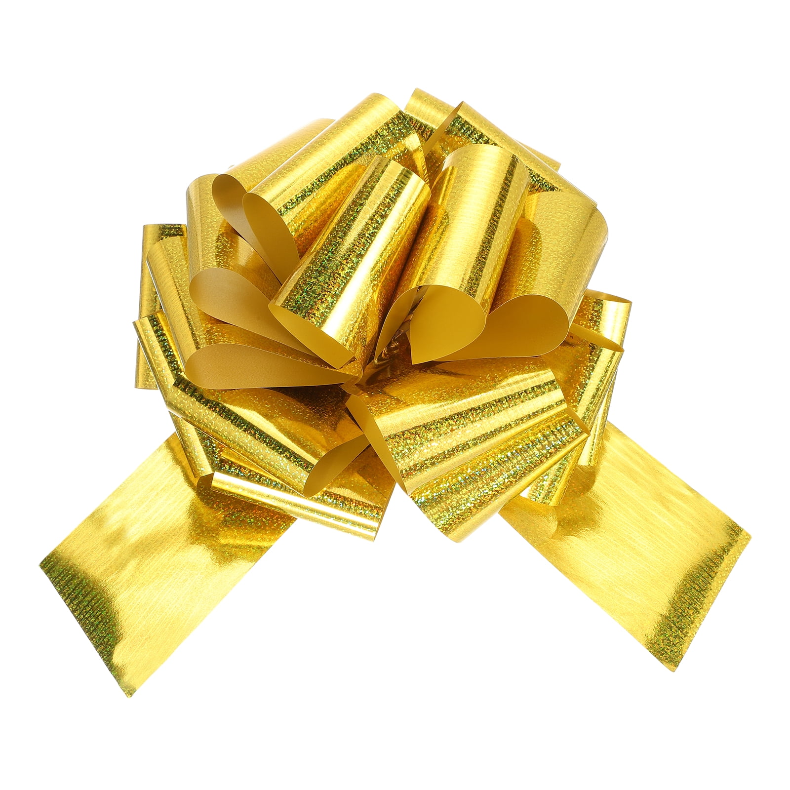 24 Inch Giant Large Pull Bow 1 Pcs Big Glitter Metallic Car Bows Ribbon for Wedding Presents Gift Wrapping Christmas, Gold Tone