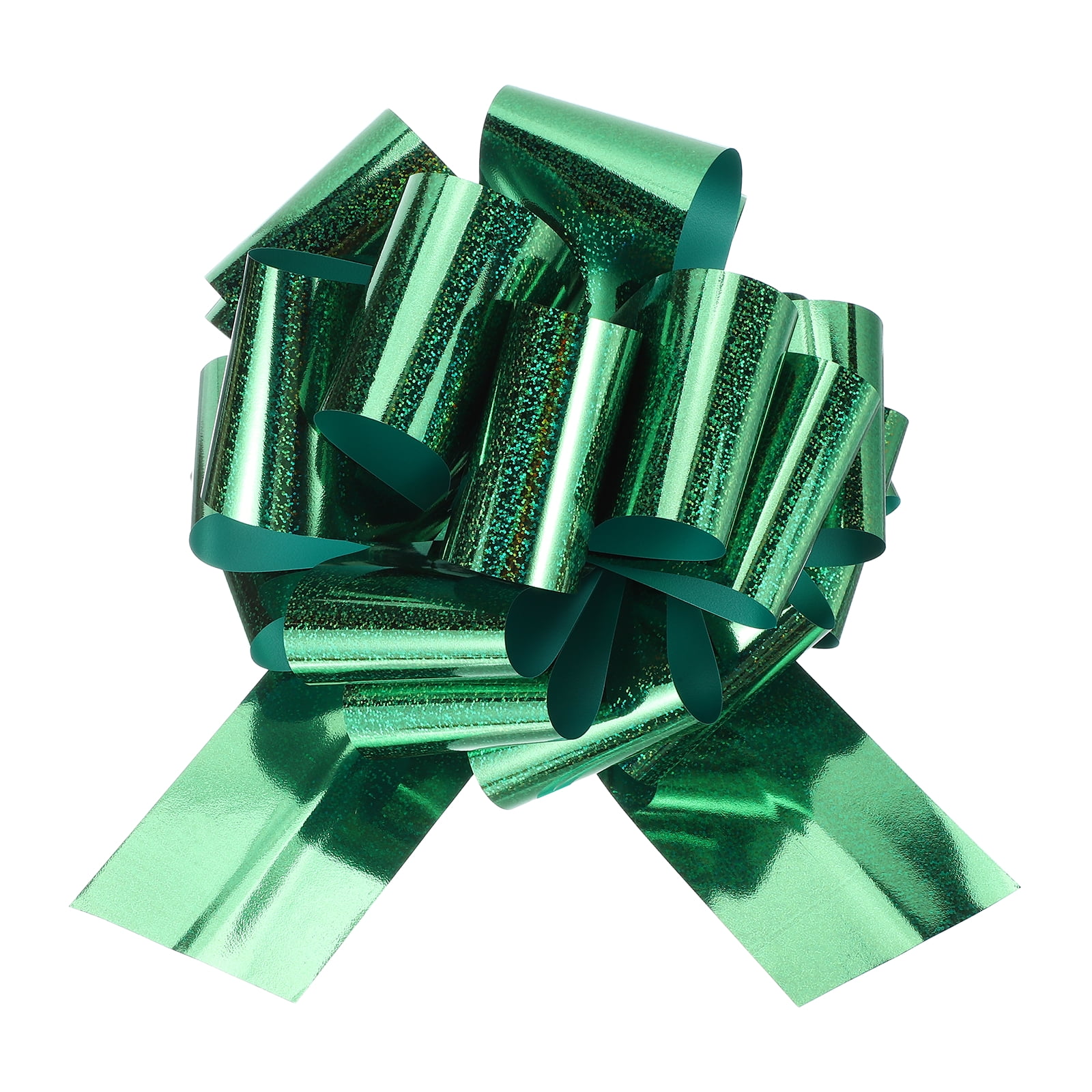 24 Inch Giant Large Pull Bow 1 Pcs Big Glitter Metallic Car Bows Ribbon for Wedding Presents Gift Wrapping Christmas, Green