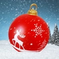 thumbnail image 1 of 24 Inch Giant PVC Inflatable Christmas Decorated Ball Ornaments, Yard Decorations for Outside Holiday Yard Lawn Porch Decor(Elk Snowman Santa Style,Red), 1 of 5
