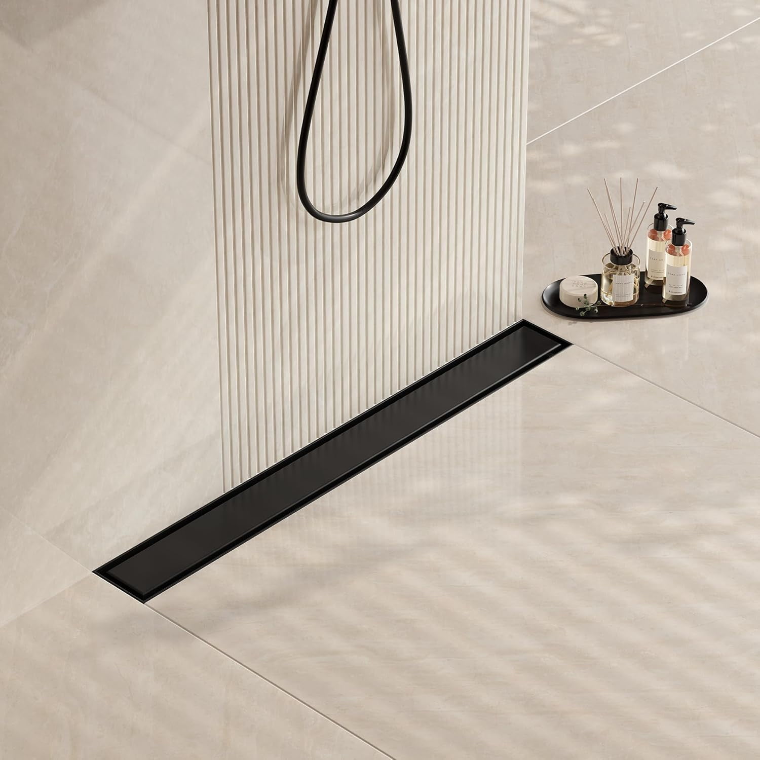 Shower Strainer Rectangular 24-Inch Gold Linear Shower Drain, 2-in-1 Flat & Tile Insert Cover ...