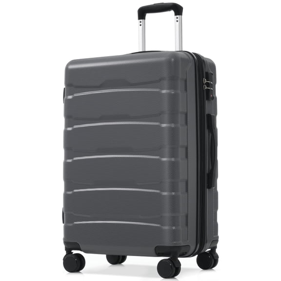 24 Inch Hardshell ABS Checked Luggage, Durable Expandable Travel Suitcase with Spinner Wheels, TSA Lock
