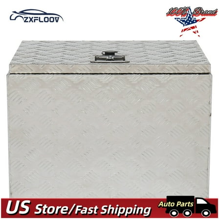 24-Inch Heavy-Duty Aluminum Underbody Toolbox - 5 Bar Tread Design for Trucks, RVs, and Trailers – Secure Storage with Lock & Keys