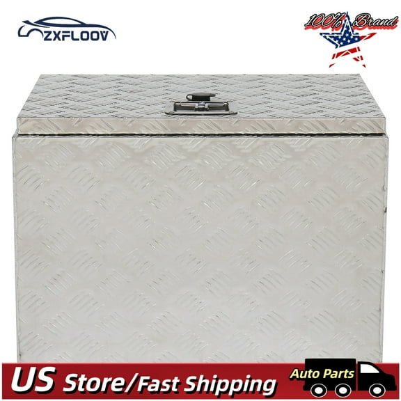 24-Inch Heavy-Duty Aluminum Underbody Toolbox - 5 Bar Tread Design for Trucks, RVs, and Trailers – Secure Storage with Lock & Keys