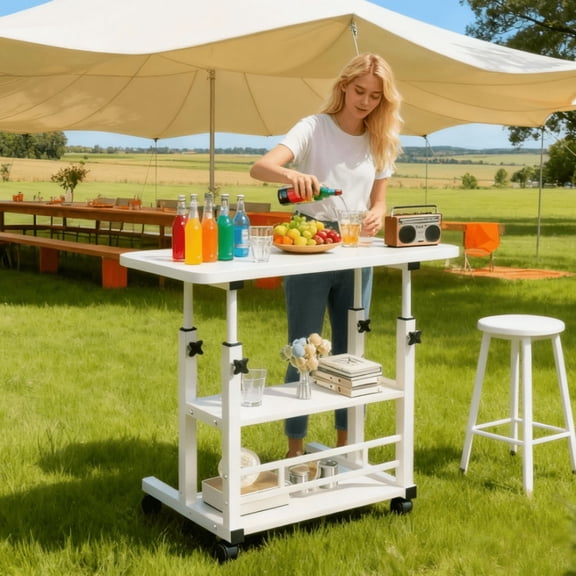 24 Inch Heavy Duty Folding Table Portable Tool Free Assembly Rectangle Design For Banquet Camping Picnic Party Patio And Small Space Use