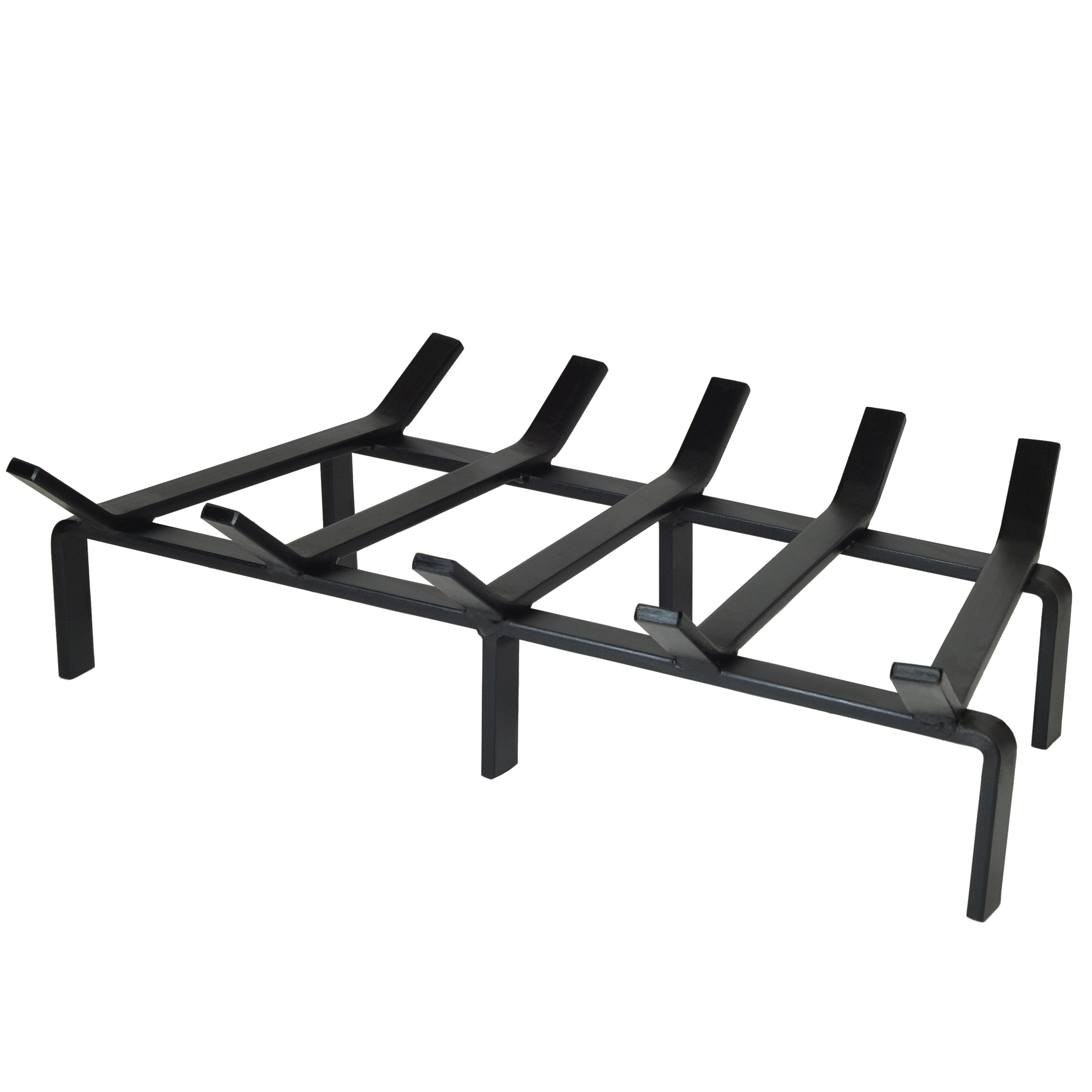 Heavy Duty Black Steel 24-Inch Rectangular Fireplace Grate