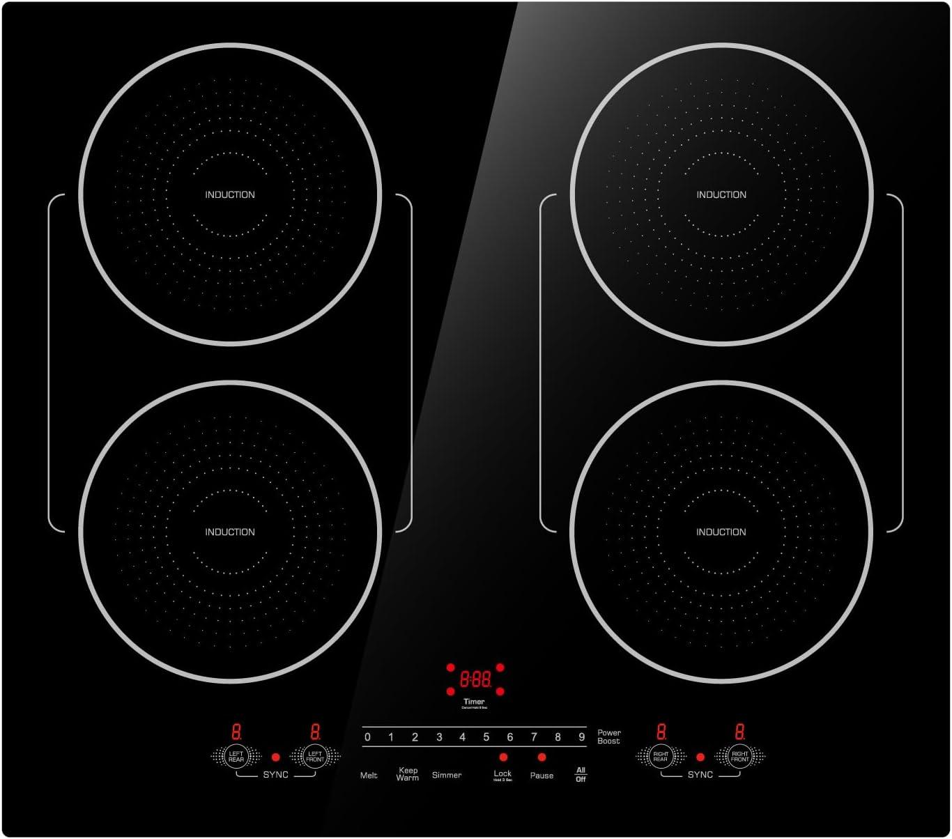 Baridi 60cm Built-In Induction Hob With 4 Cooking Zones, 2800W, Boost