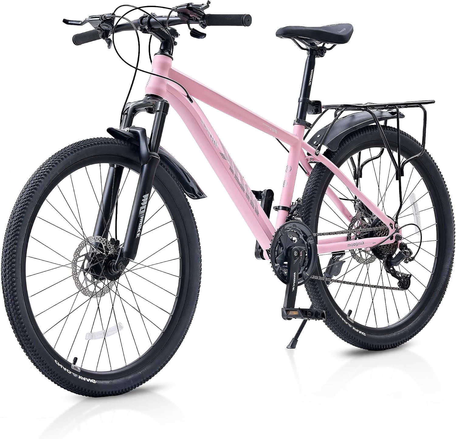 24 Inch Kids Mountain Bike with Rear Rack, DEYGIA 21-Speed Dual Disc Brakes & Suspension Fork, Ages 6-12