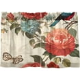 thumbnail image 1 of 24 Inch Length Kitchen Curtains Birds Flowers 2 Panels Half Window Sheer Curtains Rod Pocket Farmhouse Short Drapes for Bathroom Cafe Basement Home Decor, 1 of 7
