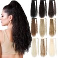 thumbnail image 1 of 24 Inch Long Corn Wavy Wrap Around Ponytail Extensions For Women Synthetic Long Curly Wavy Clip In Ponytail Hair Extensions, 1 of 7