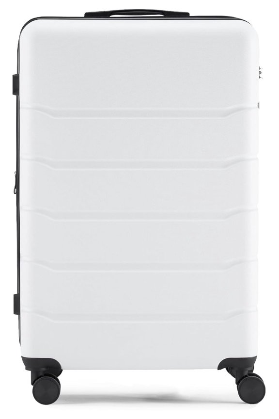 24 Inch Luggage Suitcase, Hard Shell Rolling Suitcase with TSA Lock, Expandable Lightweight Luggage with Spinner Wheels, White