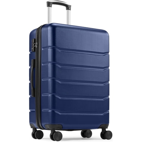 24 Inch Luggage Suitcase, Hardside Expandable Rolling Suitcase with TSA Lock, , Checked-Medium Lightweight Luggage with Spinner Wheels, Blue