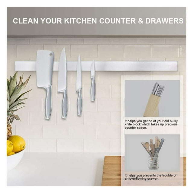 24 Inch Knife Strip, Premium Stainless Steel Wall Mounted