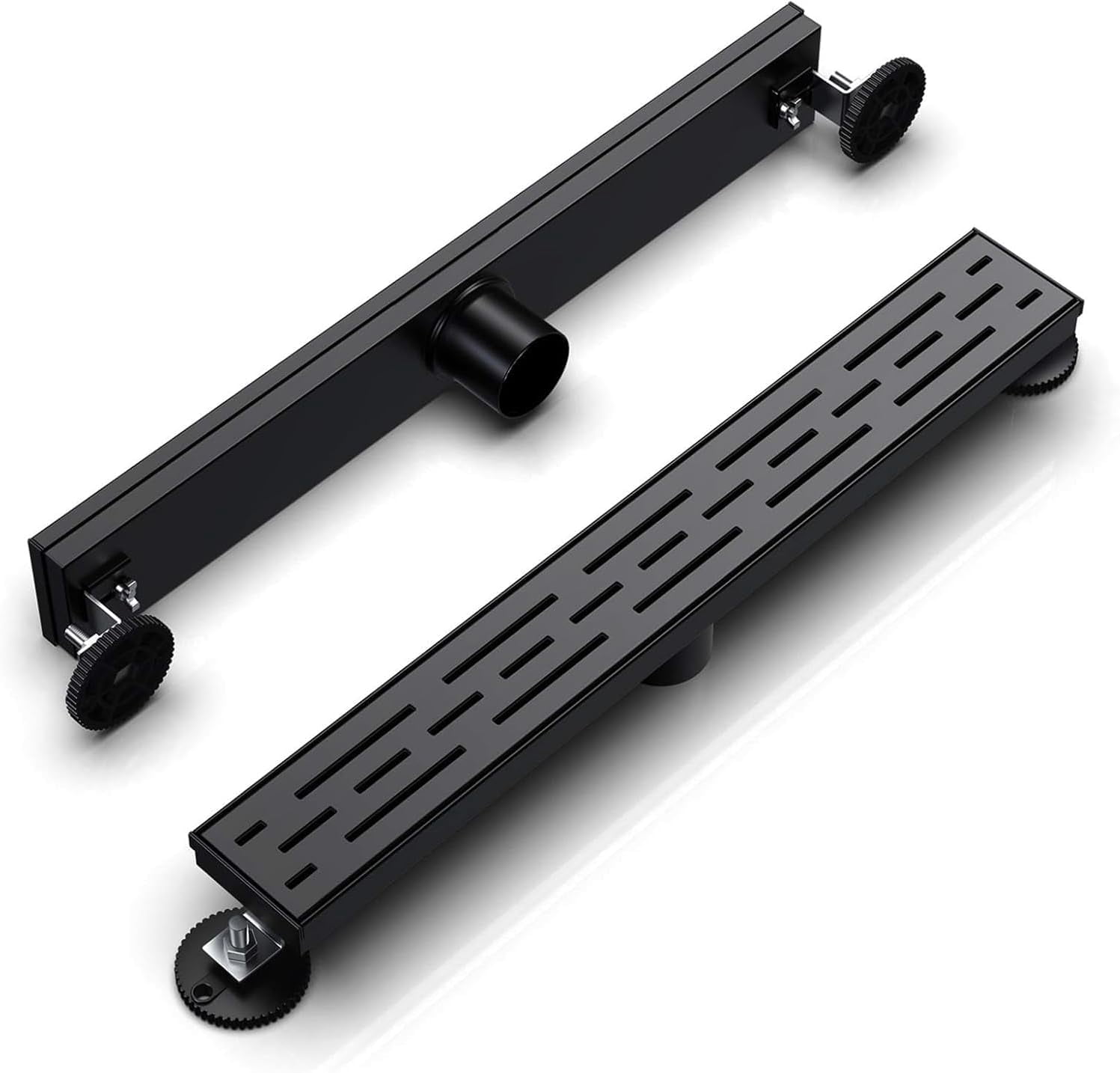 Shower Strainer Rectangular 24 Inch Matte Black Linear Shower Drain, SUS304 Stainless Steel ...