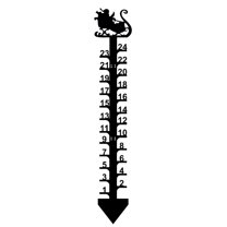 24-Inch Metal Snow Gauge with Snowflake Design, Outdoor Yard Decoration for Measuring Snowfall