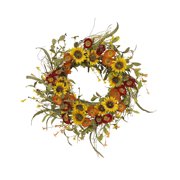 24 Inch Mixed Vibrant Flower Wreath