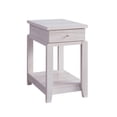 thumbnail image 1 of 24 Inch Modern Chairside Table with Drawer and Shelf, Block Legs, White, 1 of 5