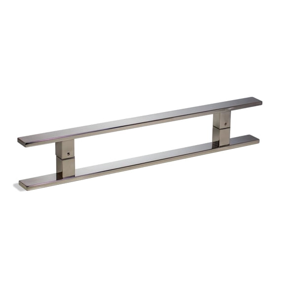 24 Inch Modern Door Handle Pulls in Chrome Mirror Polish Finish, Stainless Steel Barn Door Handles Exterior Interior Handle for Sliding Glass Doors Wooden Single or French Doors, Flat Rectangular Bar