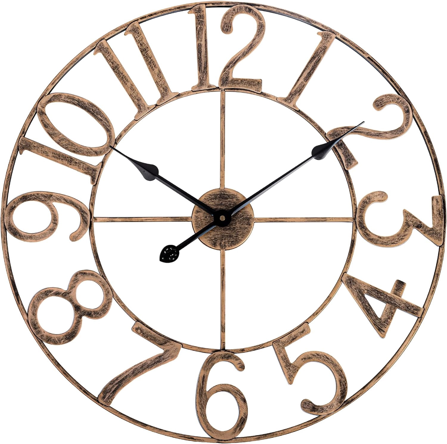 24 Inch Modern Farmhouse Wall Clocks for Living Room Decor, Silent Non ...
