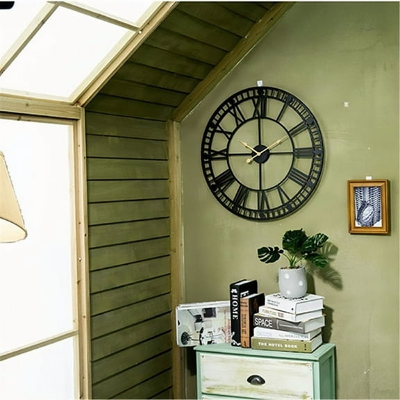 24 Inch Modern Metal Large Wall Clock for Living Room Decor, Boho Tree of Life Wrought Iron Decorative Clocks