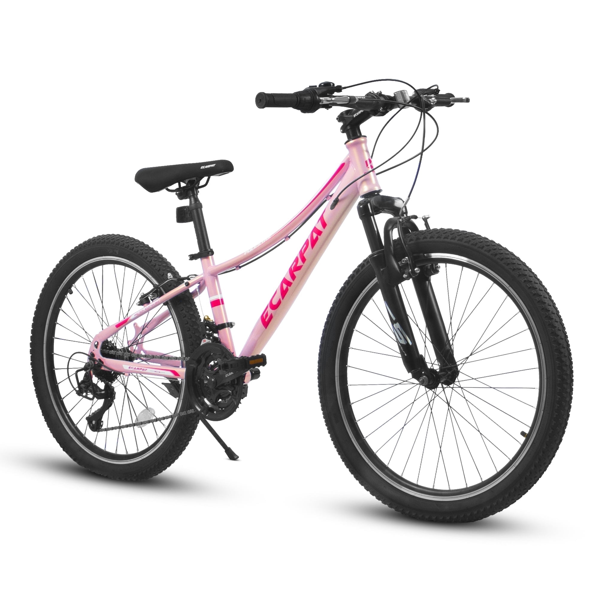 24 Inch Mountain Bicycles, 21 Speed Bike for Womens Mens, Female Bicycles V-Brake Outdoor Cycling Snow Commuting City Bike to School Work