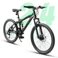 thumbnail image 1 of 24 Inch Mountain Bike, 21-Speed Disc Brake, Front Fork Rear Shock Absorber Carbon Steel Frame Mountain Bike, Mens Womens Trail Commuter City Bicycles, 1 of 11