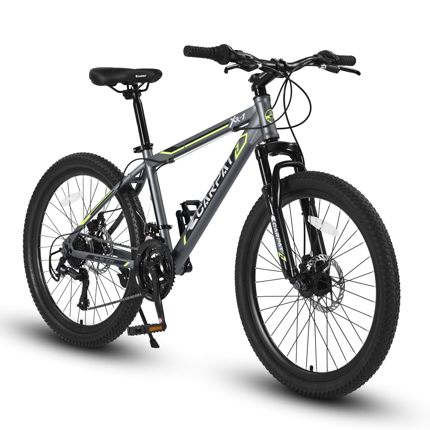 24 Inch Mountain Bike Boys Girls, Steel Frame, Shimano 21 Speed