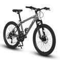 24 Inch Mountain Bike Boys Girls, Steel Frame, Shimano 21 Speed