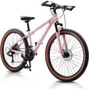 24 Inch Mountain Bike for Women, NEORIVER 21-Speed Womens Mountain Bike, 2.125 Tires Adult MTB with Suspension Fork, Dual Disc Brakes, Internal Wiring Frame & Auxiliary Handle