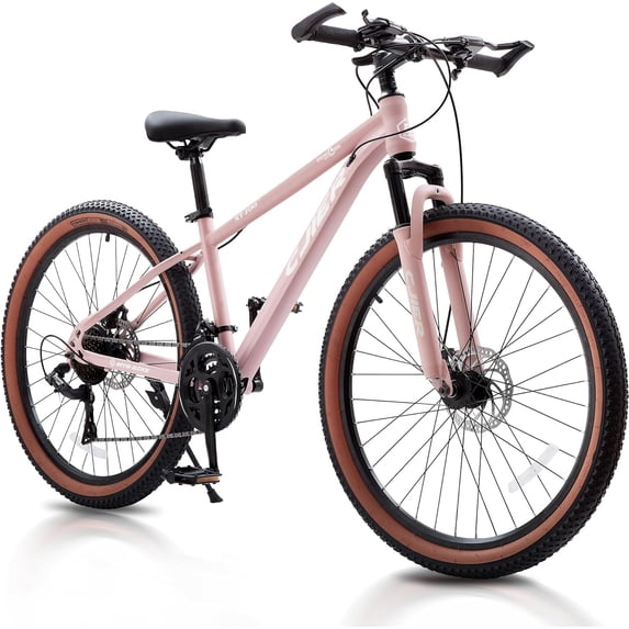 24 Inch Mountain Bike for Women, NEORIVER 21-Speed Women's Mountain Bike, 2.125'' Tires Adult MTB with Suspension Fork, Dual Disc Brakes, Internal Wiring Frame & Auxiliary Handle