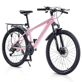 24 Inch Mountain Bike for Women, NEORIVER 21-Speed Women's Mountain Bike with Suspension Fork, Dual Disc Brakes, Rear Rack & Internal Cable