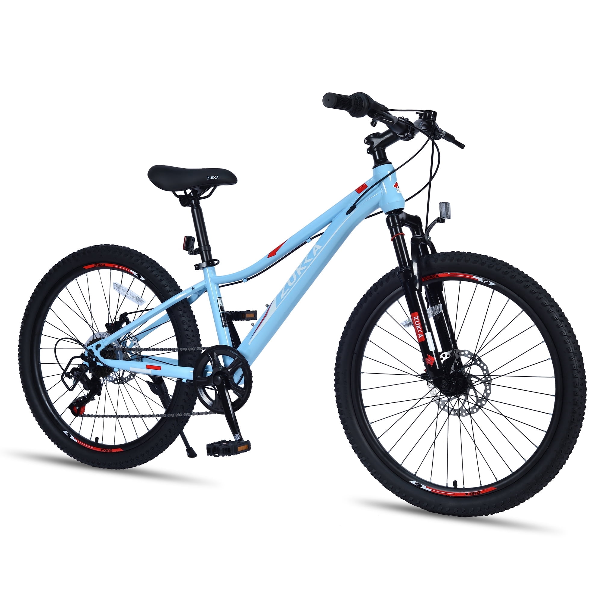 24-Inch Mountain Bike with Front Suspension, Shimano 6-Speed - Blue