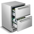 24 Inch Under Counter Double Drawer Beverage Refrigerator Outdoor