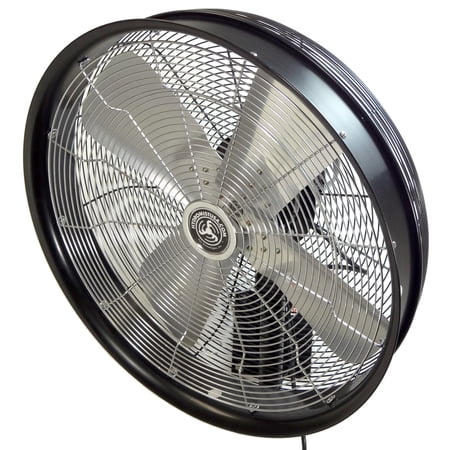 24 Inch Outdoor Wall Mount Oscillating Fan 3 Speed Control on Cord Wall Bracket and Cover Included