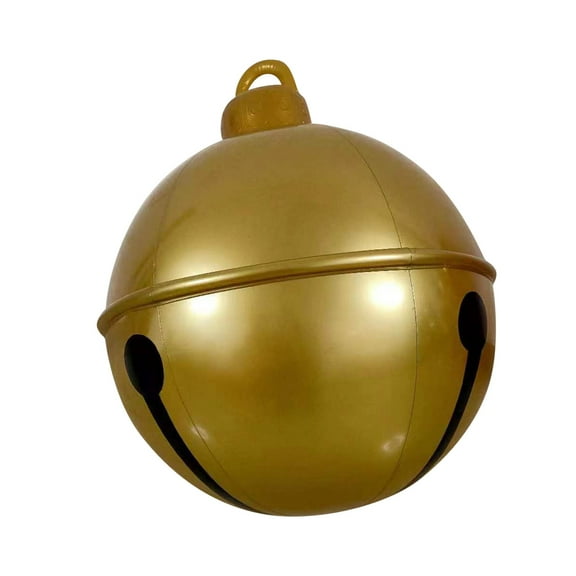 24-Inch Inflatable Christmas decoration Bell Balloon - Outdoor Garden Inflatable toy Ball Ornament for Holiday Yard and Lawn Display,Gold
