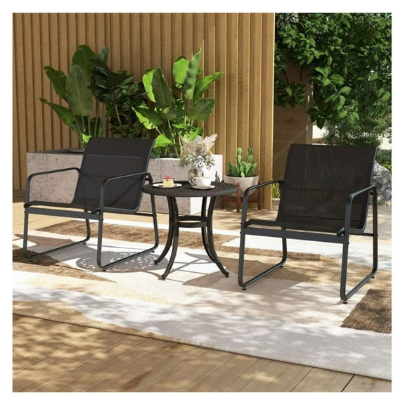 24 Inch Patio Side Table with Adjustable Footpads, Outdoor Retro Cast Aluminum Table for Poolside, Backyard, Balcony - Antique Brown, Stable & Durable