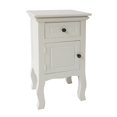 thumbnail image 1 of 24 Inch Paulownia Wood 1 Door Side End Accent Table, Cottage Style, 1 Drawer, 1 Cabinet, White- Saltoro Sherpi, 1 of 5