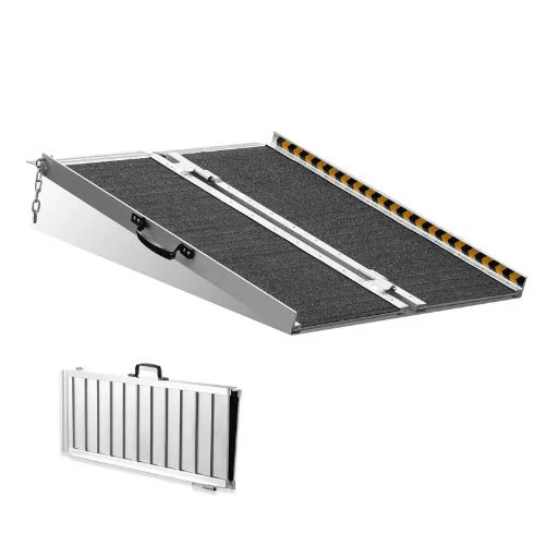 24 Inch Portable Wheelchair Ramp Aluminum Folding Threshold Ramp for ...
