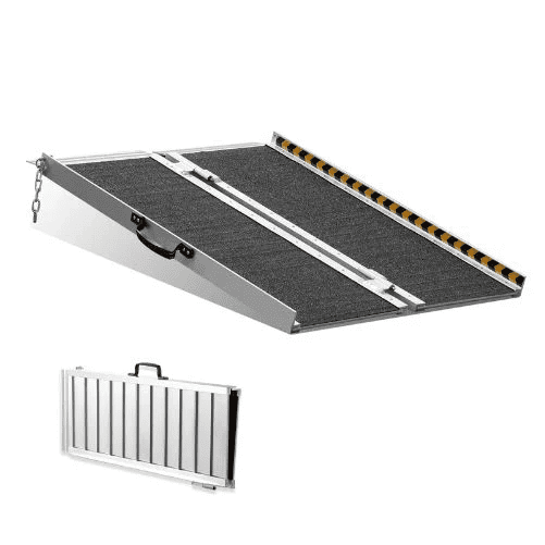24 Inch Portable Wheelchair Ramp Aluminum Folding Threshold Ramp for Home Steps Stairs Doorways Curbs