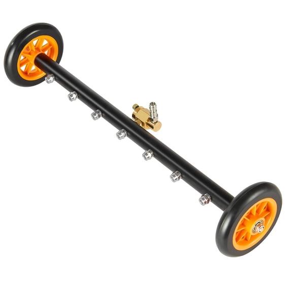 24 Inch Pressure Washer Undercarriage Cleaner Stainless Steel Surface Cleaner 4000 Max PSI Angle Adjustment Gear 7 Spray Nozzles 2 Extended Wands for Driveway Patio Deck