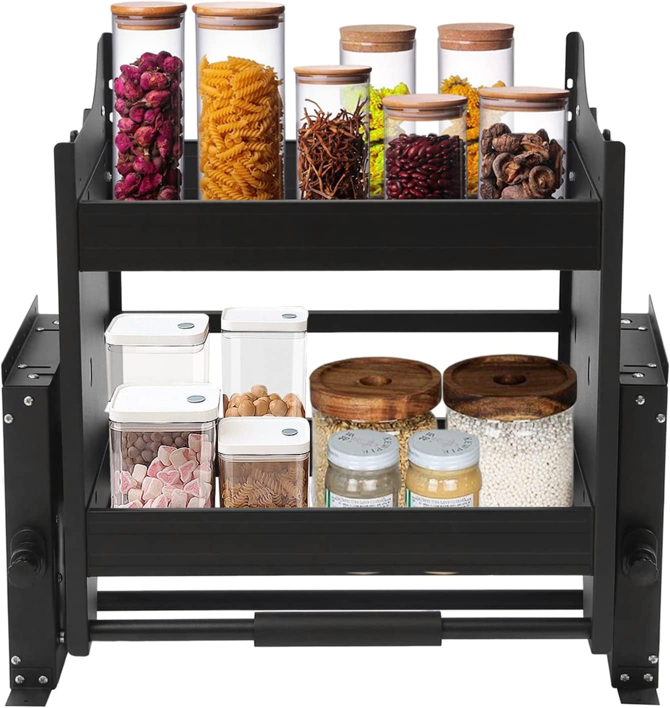 24 Inch Pull Down Shelf, Pull Down Spice Rack for Upper