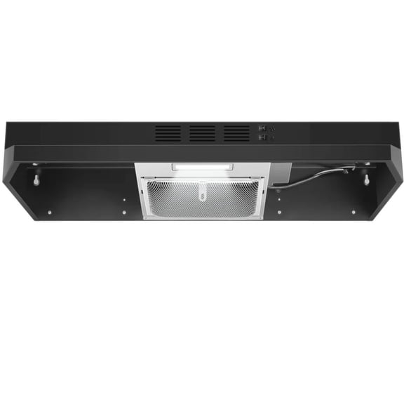 24 Inch Range Hood Under Cabinet, Stainless Steel Kitchen Hood 280CFM, Ducted/Ductless Vent Hood with Rocker Button Control
