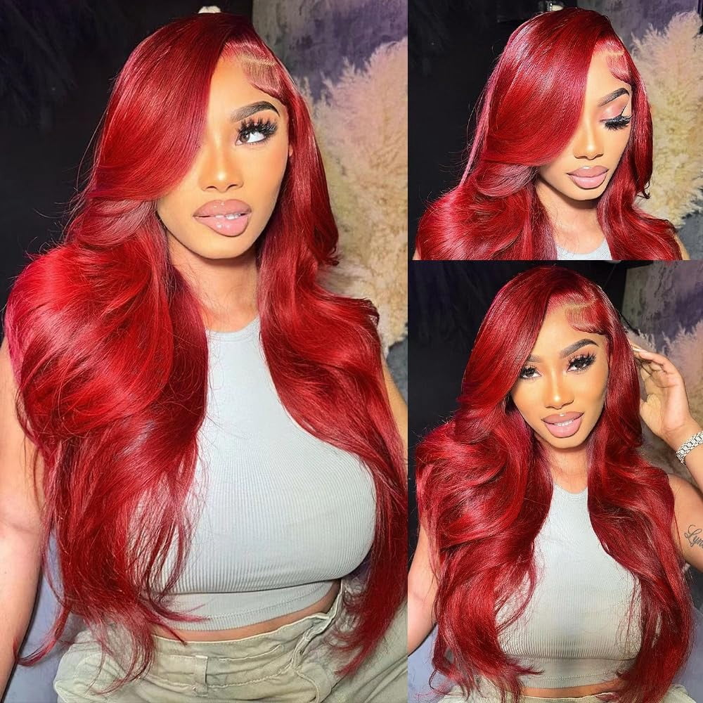 24-Inch-Red-Wig-Human-Hair-  display picture 1
