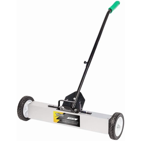 24-Inch Rolling Magnetic Pick-Up Sweeper, 50-LBS Capacity, with Quick Release LATCH & Adjustable Long Handle, for Nails Needles Screws Collection