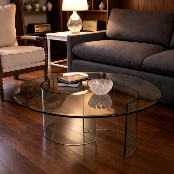 24" Inch Round 1/4" Thick Clear Glass Table Top with Flat Polished Edge, Tempered Glass, Replacement Glass Table Top for Dining Tables, End Tables, and Outdoor Patio Table Tops