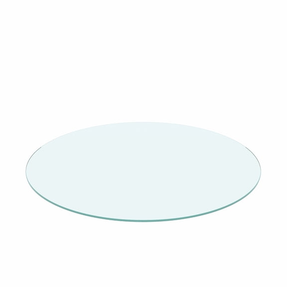 24 Inch Round Clear Tempered Glass Table Top, 1/4" Thick Glass Sheet with Flat Polished Edge, Replacement Tabletop for Coffee Table, Dining Table & Patio Table