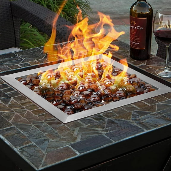 24 Inch Round Fire Pit Burner Ring for Natural Gas & Propane, 304 Stainless Steel Firepit Burner for Both Indoor and Outdoor, Max 296,000