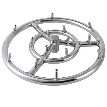 24 Inch Round Fire Pit Combustor Ring, 304 Stainless Steel Fire Pit Combustor High Flame for Natural Gas & Propane Fire Pit Fireplace
