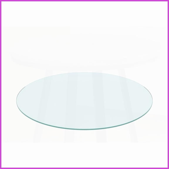 24 Inch Round Tempered Glass Coffee Table Top  1/4 Inch Thick, Easy-Clean, Safe Polished Edge for Living Room Patio