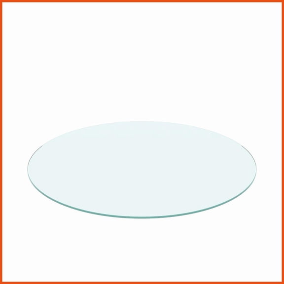 24 Inch Round Tempered Glass Coffee Table Top 1/4 Inch Thick, Easy-Clean, Safe Polished Edge for Living Room Patio